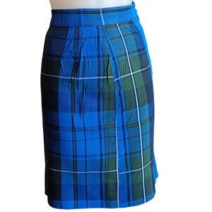 Vintage 1970's Womens Skirt 22" SMALL Handmade Rayon Scotch PLAID WIGGLE SKIRT
